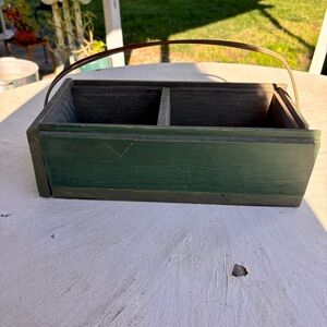 Rustic Green Wooden Caddy